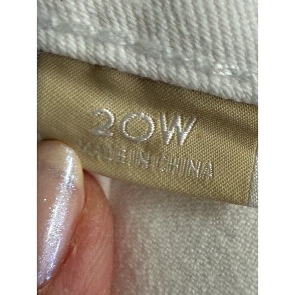 Michael Kors White Pants Denim Jeans Plus Size 20W Gold Emblishments Bling GUC - Picture 5 of 15